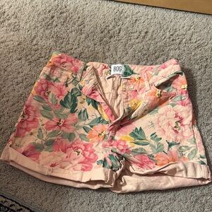 BDG Women's Floral Jean Shorts - Pink and Green